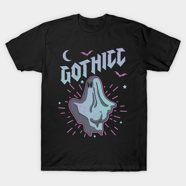 Gothicc Thicc Goth Aesthetic Pastel Cute Ghost Halloween T-Shirt by OrangeMonkeyArt